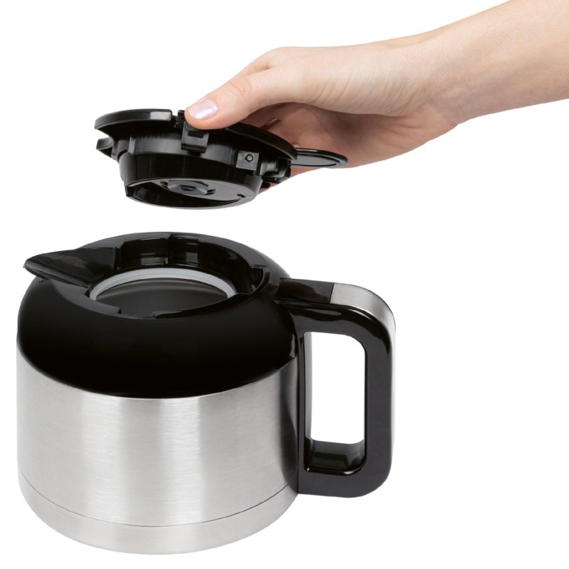 CLATRONIC cafetière thermique KA 3805, 800 Watts, 8-10 tasses, argent/noir